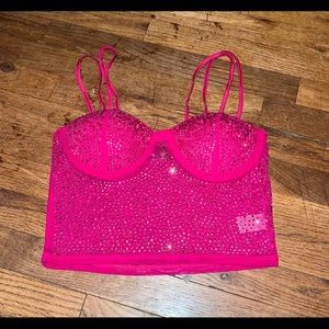 Rhinestone Bustier Crop Top